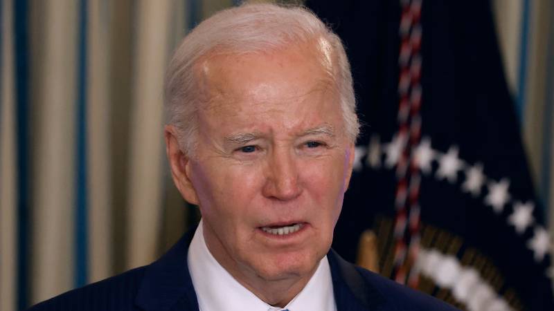 WASHINGTON, DC - FEBRUARY 28: U.S. President Joe Biden delivers remarks before joining a meeting of police chiefs from across the country and members of his administration in the State Dining Room at the White House on February 28, 2024 in Washington, DC. Biden touted achievements in reducing crime thanks to investments made possible by the Bipartisan Infrastructure Law. (Photo by Chip Somodevilla/Getty Images)